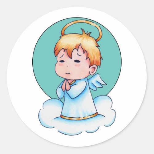 Guardian Angel Classic Round Sticker