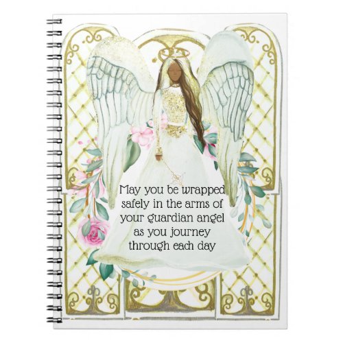 Guardian angel decorative floral windows poem notebook