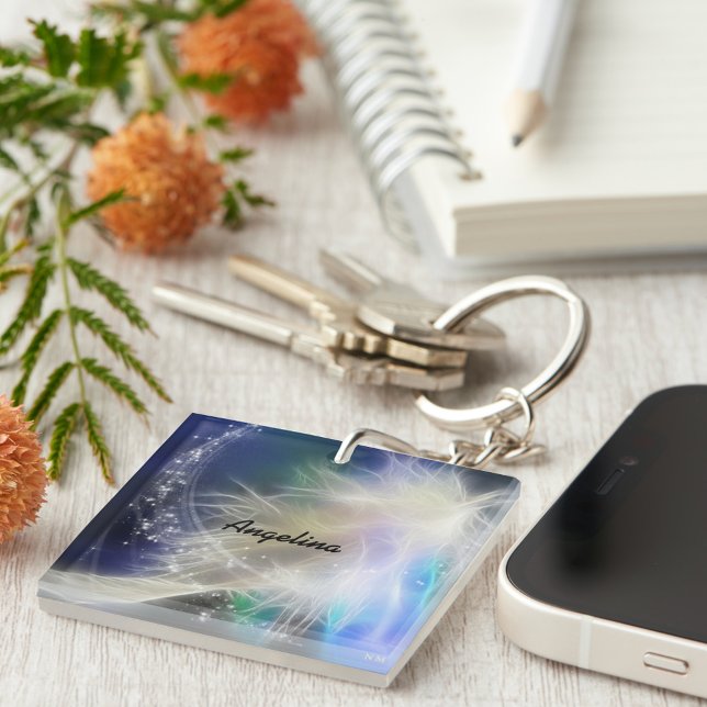 Guardian Angel Feather and Name Keychain (Creator Uploaded)