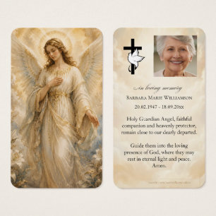 Guardian Angel Funeral Prayer Card