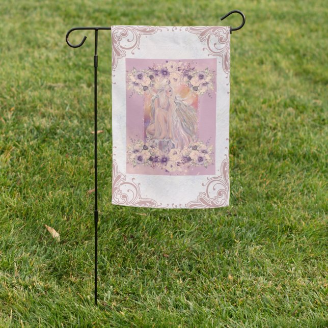 Guardian Angel  garden art By Renee L. Lavoie Garden Flag (In SItu)