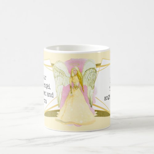 Guardian angel gold dress gold hair girls birthday coffee mug