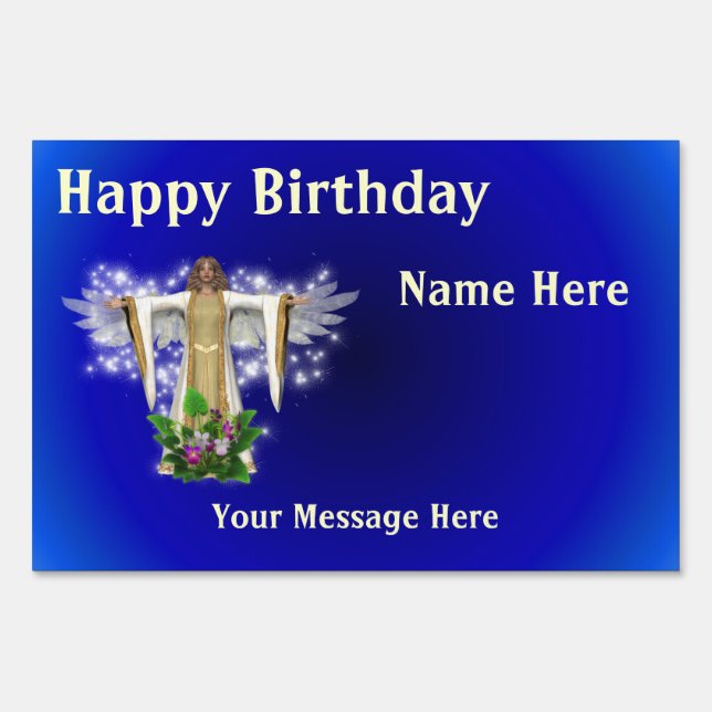 Guardian Angel Happy Birthday Sign (Front)