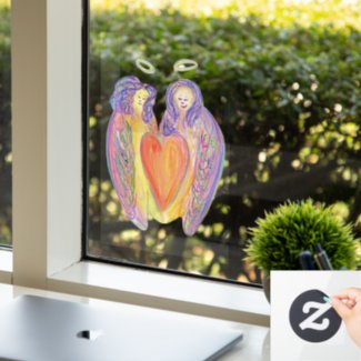 Guardian Angel Heart Art Decoration Window Clings