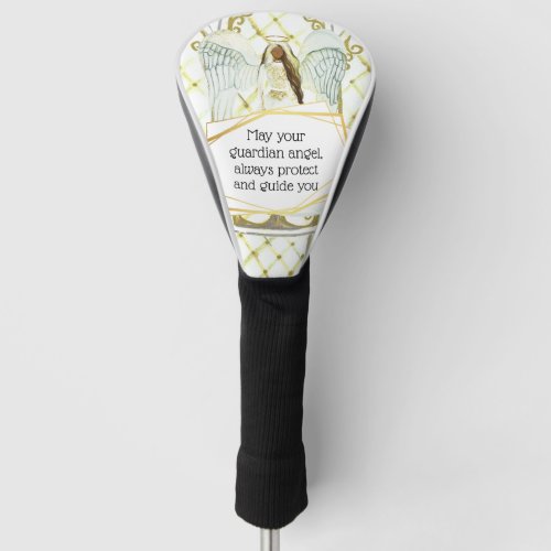 Guardian angel illustration with quote for her golf head cover