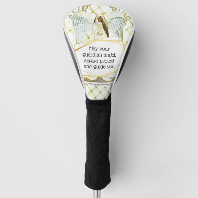 Guardian angel illustration with quote for her golf head cover (Front)