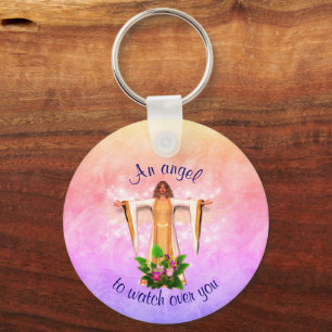 Guardian Angel Inspirational Personalized Keychain