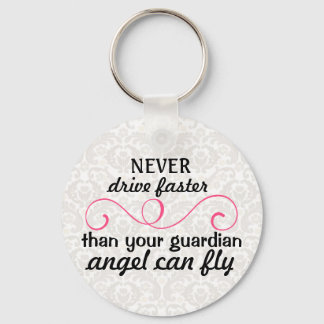 Guardian Angel Key Chain Pink Gray