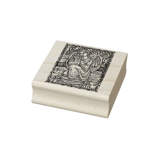 GUARDIAN ANGEL & LAMB, CEMETERY RUBBER STAMP (Stamp)
