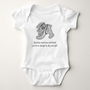 Guardian Angel Letter A Baby Bodysuit