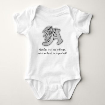 Guardian Angel Letter A Baby Bodysuit by AngelAlphabet at Zazzle