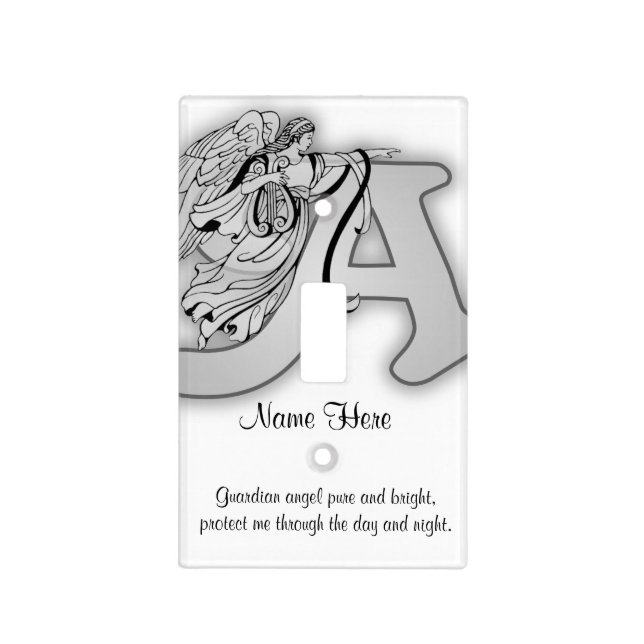 Guardian Angel Letter A Light Switch Cover (Front)