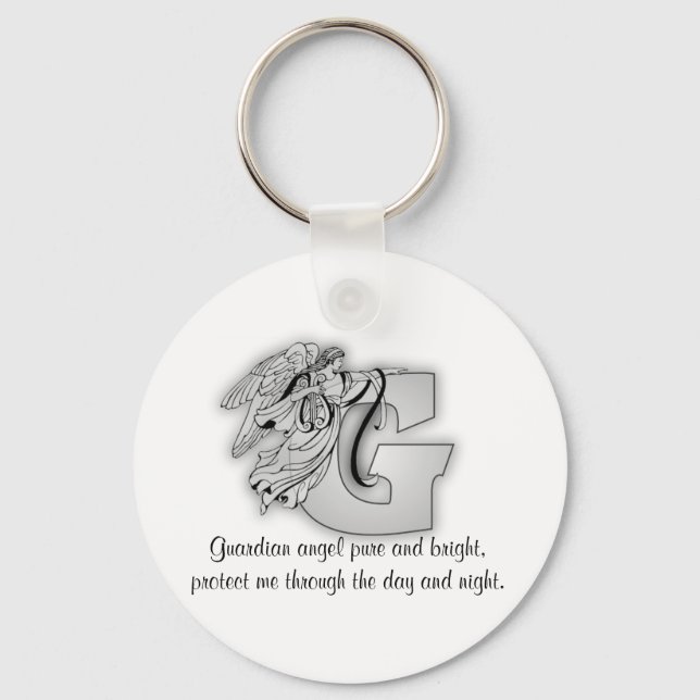 Guardian Angel Letter G Keychain (Front)