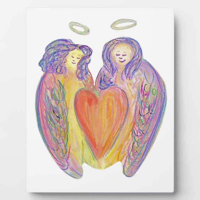 Guardian Angel Love Heart Art Print Plaques (Front)