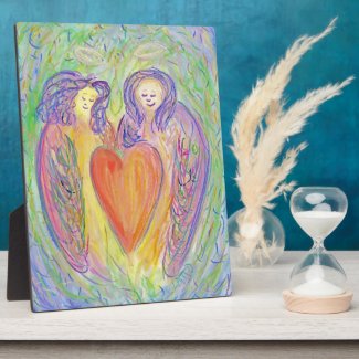 Guardian Angel Love Heart Art Print Plaques