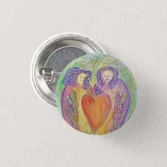 Guardian Angel Love Hearts Lapel Button Pins