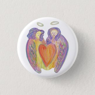Guardian Angel Love Hearts Lapel Button Pins