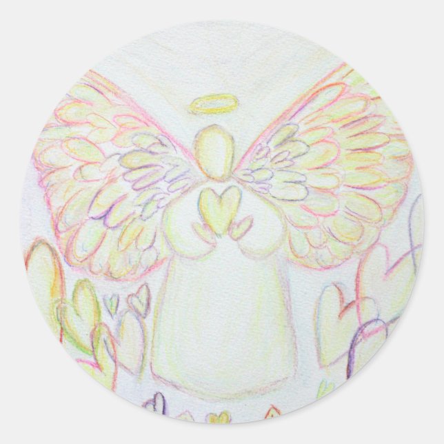 Guardian Angel of Hearts Art Custom Stickers (Front)