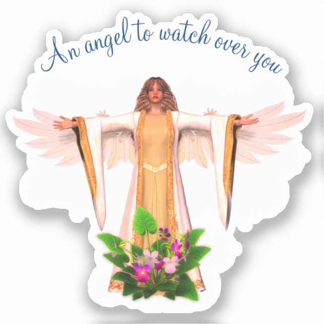 Guardian Angel Personalized Inspirational   Sticker (Front)