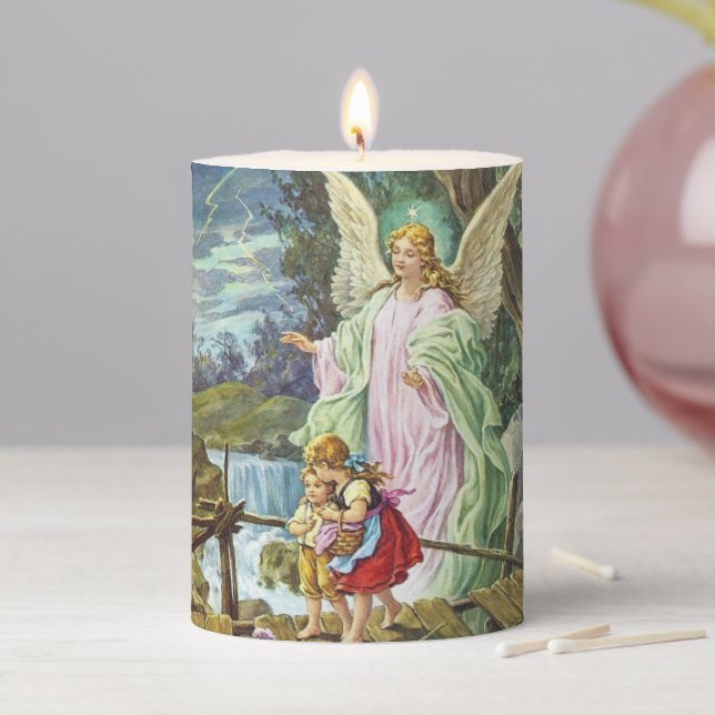 Guardian Angel Pillar Candle (In Situ)