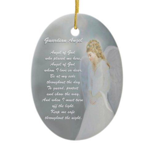Guardian Angel Poem Ceramic Ornament