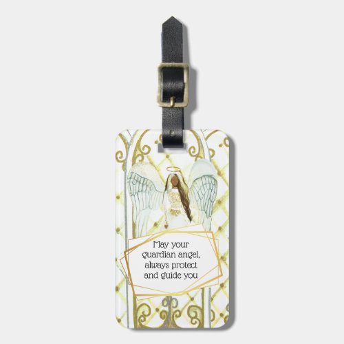 Guardian Angel poem safe travels with your details Luggage Tag