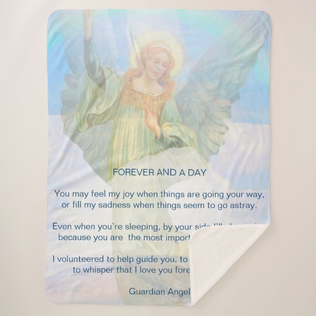 Guardian Angel Poem Sherpa Blanket (Front)