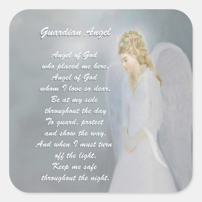 Guardian Angel Poem Square Sticker | Zazzle.com