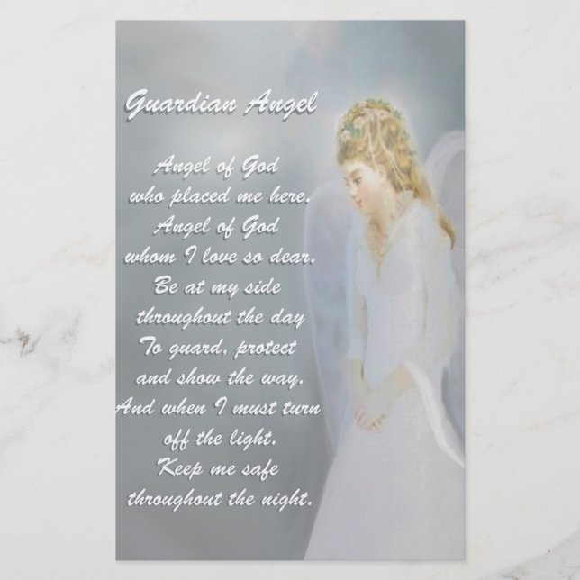 Guardian Angel Poem Stationery (Front)