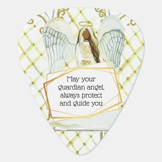 Guardian angel poem to daughter from mother guitar pick | Zazzle