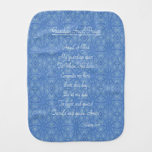 Guardian Angel Prayer Blue Baby Burp Cloth
