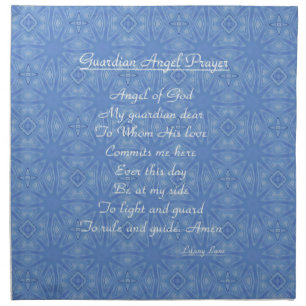 Guardian Angel Prayer Blue Cloth Napkin