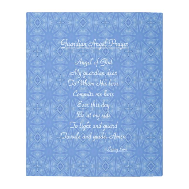 Guardian Angel Prayer Blue Metal Print (Front)