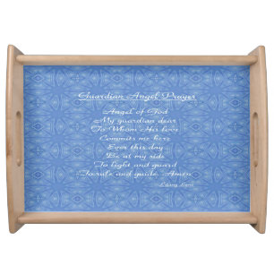 Guardian Angel Prayer Blue Serving Tray