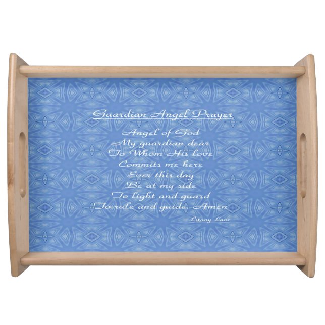 Guardian Angel Prayer Blue Serving Tray (Front)
