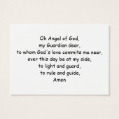 Guardian Angel prayer card (Back)