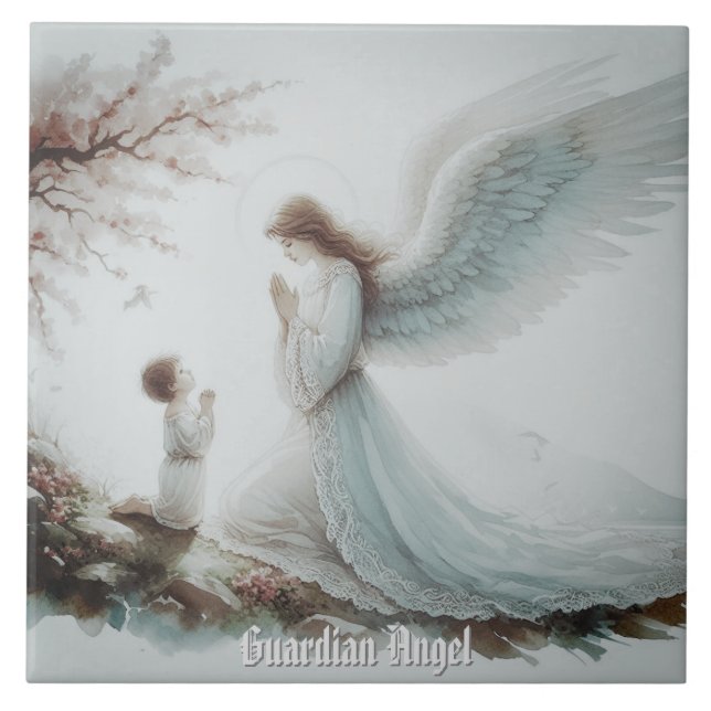 Guardian Angel Prayer Ceramic Tile (Front)