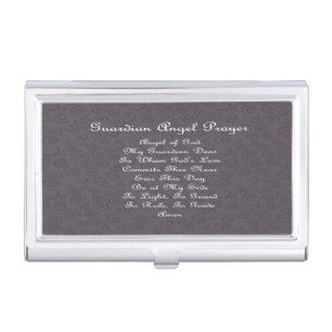 Guardian Angel Prayer Charcoal Business Card Case