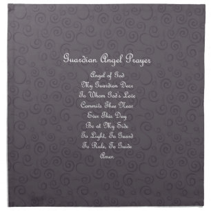 Guardian Angel Prayer Charcoal Cloth Napkin