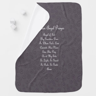 Guardian Angel Prayer Charcoal Grey Baby Blanket