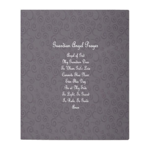 Guardian Angel Prayer Charcoal Grey Metal Print