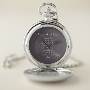 Guardian Angel Prayer Charcoal Pocket Watch