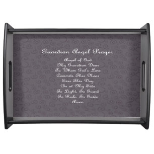 Guardian Angel Prayer Charcoal Serving Tray