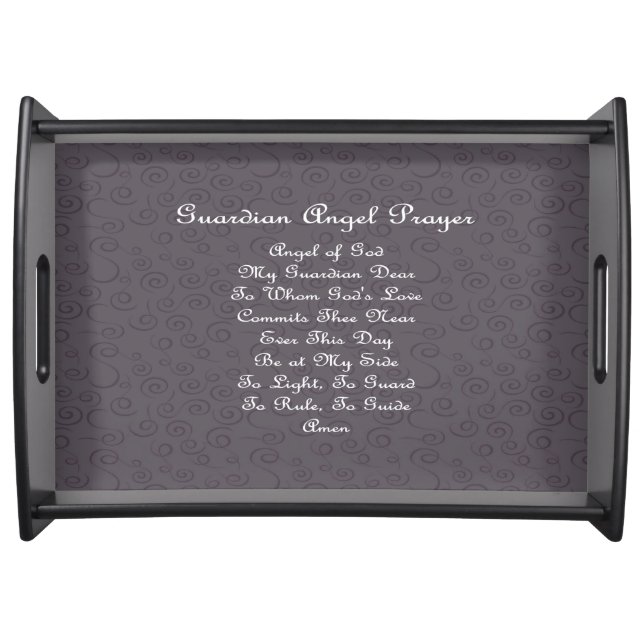 Guardian Angel Prayer Charcoal Serving Tray (Front)