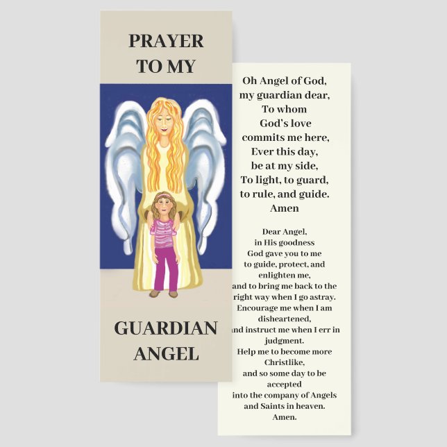 Guardian angel prayer girls Bookmark (Front & Back)