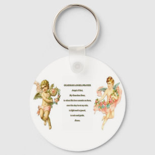 Guardian angel prayer keychain