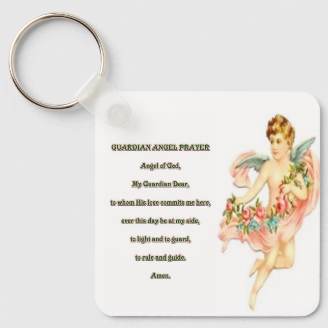 Guardian angel prayer keychain (Front)