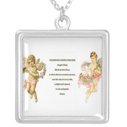 Guardian angel prayer necklace