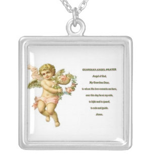 Guardian angel prayer necklace