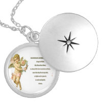 Guardian angel prayer necklace